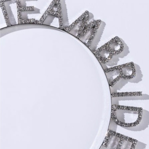 Team Bride Rhinestone 3-D Pop Up Headband Silver Tone - Picture 9 of 9